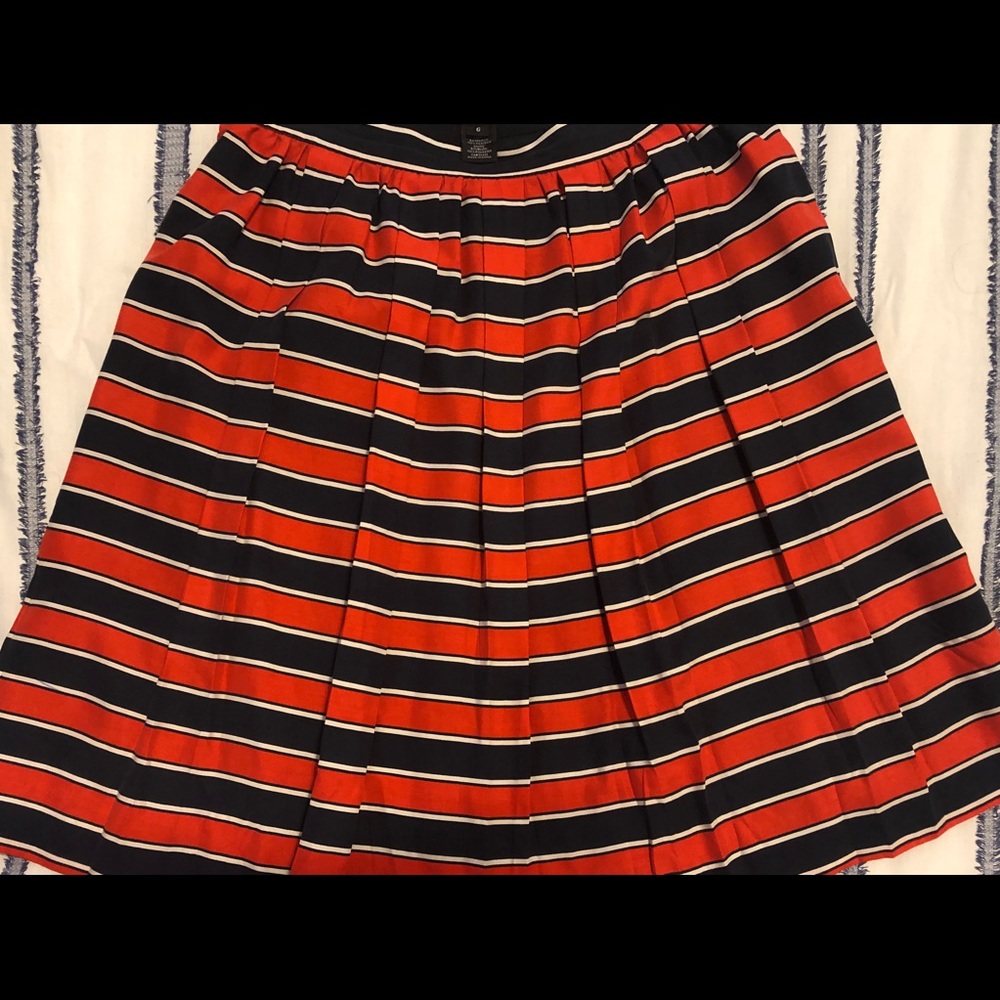 J.Crew Pleated Stripped Silk Skirt